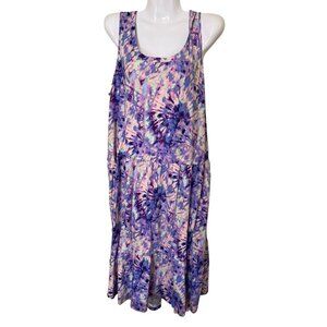 Sleeveless Tie-Dye Maxi Dress By Lori Goldstein US XL  Festival Boho Lagenlook L